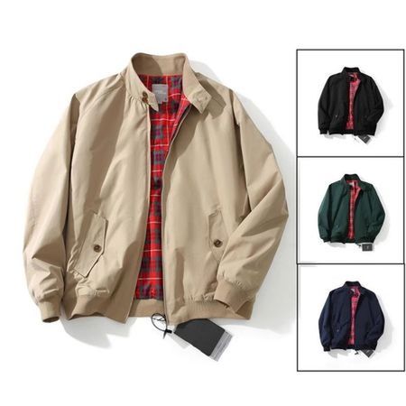 Men's Retro Jacket Solid Color Stand Collar Coat